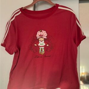 Red Graphic Crop Top